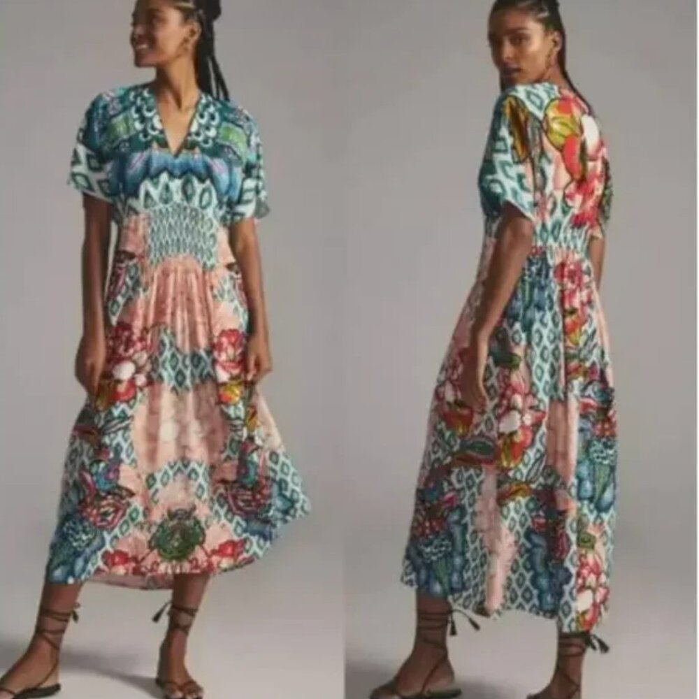Bl-nk Blank London Anthropologie Tatiana Kaftan Dress One Size